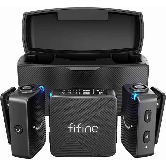 Fifine M9 Trådlösa Mikrofoner med Laddningsfodral