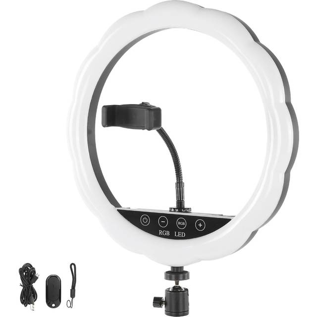12in Rgb Led Ring Light Colorful Photography Fill Lamp Video Light With Phone Clamp