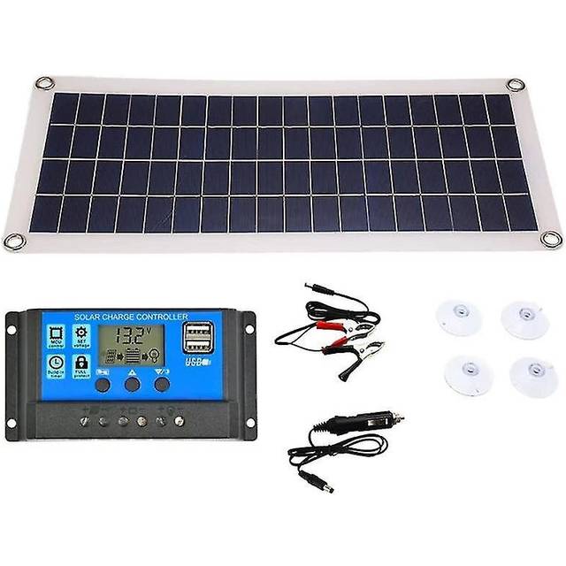 20w Solar Panel Dual Usb Output Solar Cells Solar Panel 30a Controller For 12v/24v Battery Power Charger