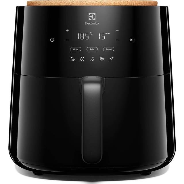 Electrolux Airfryer Serie 700 EAF7B, Stek, grilla eller baka, Laga nyttigare friterad mat, Kompakt design, Förinställda funktioner & recept, Non-stick-yta, Tål maskindisk, 6,8 Liter, 1800W, Svart