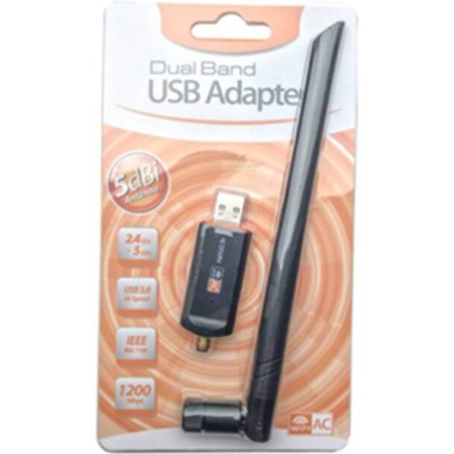 (With Retail Package) 1200Mbps Dual Band 802.11ac USB 3.0 RTL8812BU Wireless-AC 1200 Wlan USB Wifi Lan Dongle Adapter with Antenna For Laptop Desktop