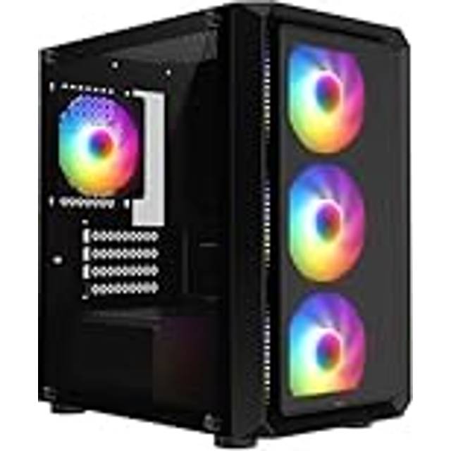 GameMax Icon MicroATX Tempered Glass PC Gaming Case Black