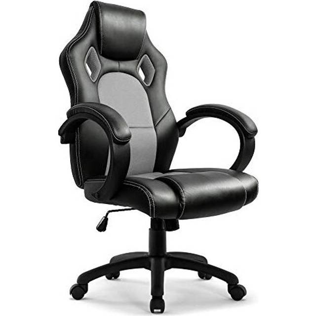 IntimaTe WM Heart Gaming Chair, Office Chair Computer Desk Chair Gamer Swivel Recling Chairs with Arms For Adults and Kids(Black and Grey)