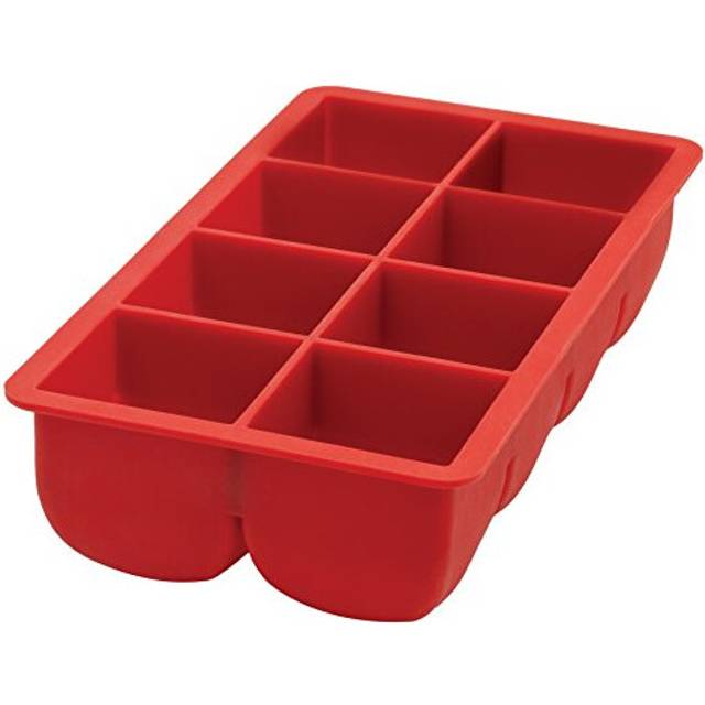 HIC Kitchen Big Block Silicone Ice Cube Tray, European-Grade, Non-Stick, Makes 8 Large Ice Cubes
