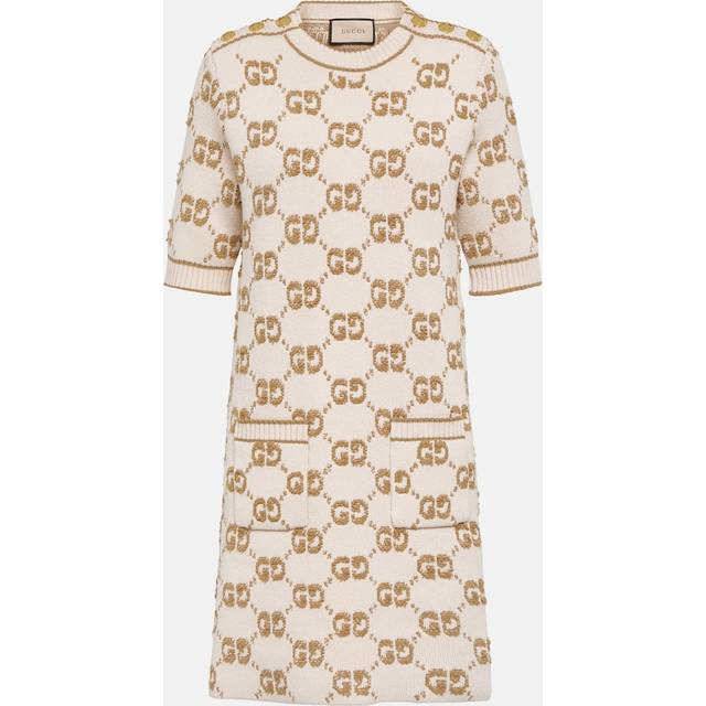 Gucci GG jacquard wool boucle minidress - beige (UK 14)