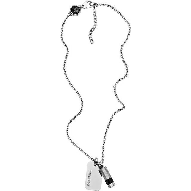 Diesel Double Dog Tag Stainless Steel Pendant Men's Necklace DX1156040