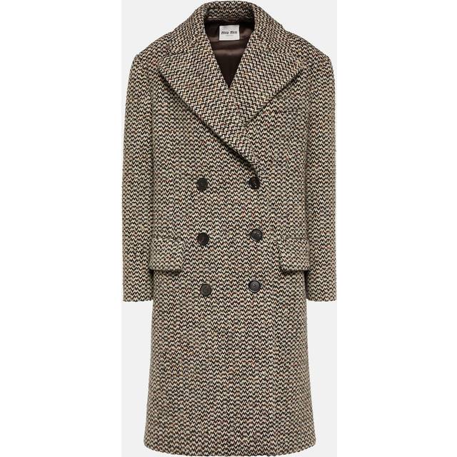 Miu Miu Wool and silk-blend boucle coat - multicoloured (UK 8)