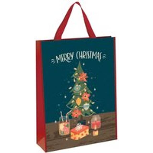 Extra Large Christmas Shopping Gift Bag Woven Design 50 x 70cm - Christmas Tree