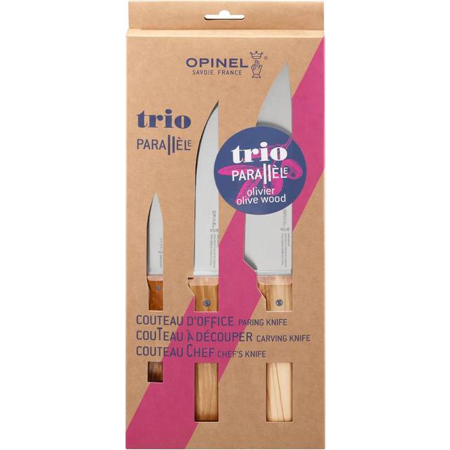 Opinel - Parallèle Trio knivset 3 delar oliv