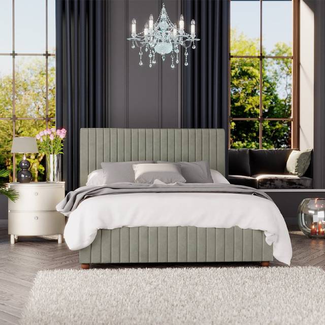 Laurence Llewelyn Bowen Estella Double Duck Egg Plush Velvet Ottoman Bed - Laurence Llewelyn-Bowen - Green