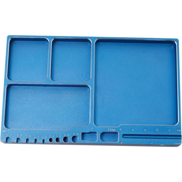Multi-Function Magnetic Screw Tray Plate for Rc Crawler Car Rc Boat Drone Rc Model Repair Tools Aluminum Alloy,Blue