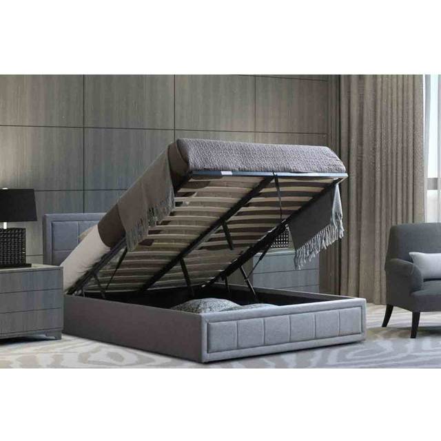 Bailey Ottoman Storage Small Double Bed Frame & Mattress | Grey | Spacious Underbed Storage with Gas Lift Mechanism