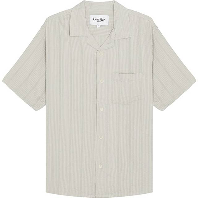 Corridor Striped Cotton-Blend Seersucker Shirt - L - Grey
