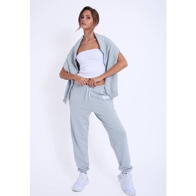 Kaiia Design Embroidered Bubble Logo Cuffed Joggers Foam Blue - blue