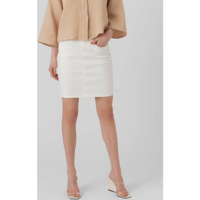 VERO MODA Vmluna Hr Denim Skirt Mix Ga |Vit |S