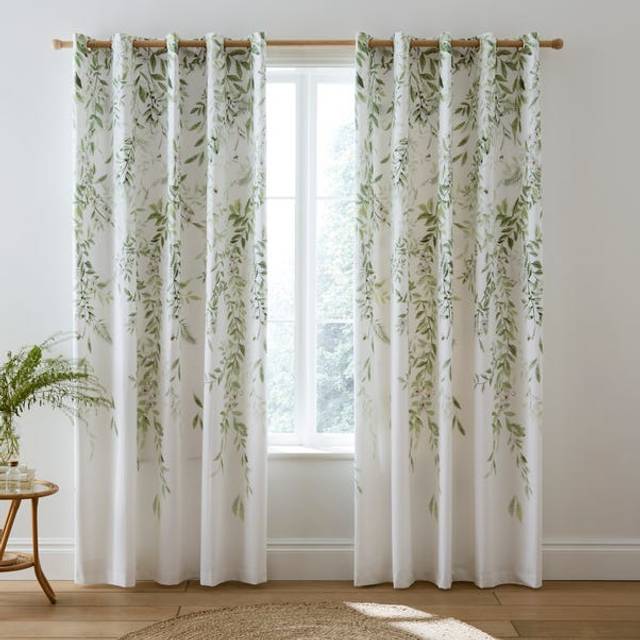 Willow Trail Blackout Eyelet Curtains - Green