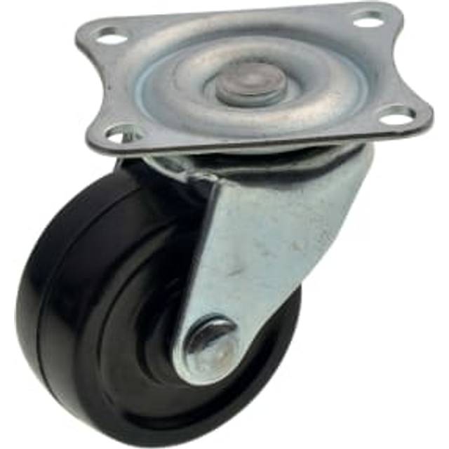 Wickes Castor Wheel with Plate - 40mm - Pack of 4 - Black/Silver
