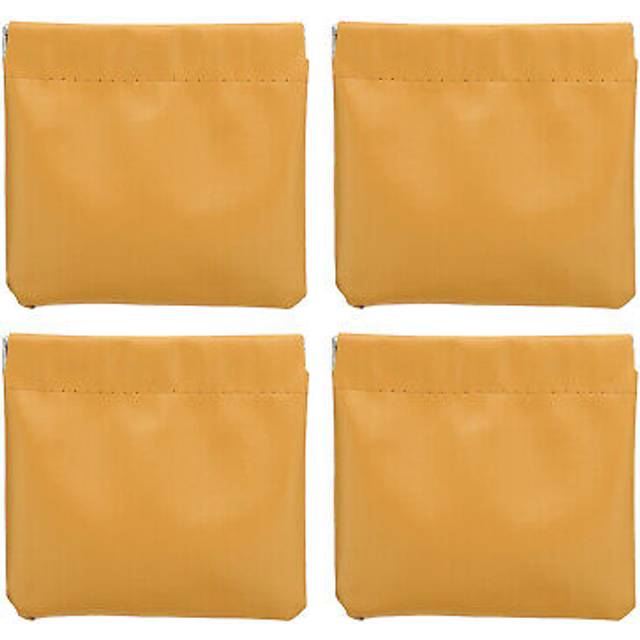 4 Pcs Cosmetic Bag For Purse Makeup Mini Pu Leather Pocket Bag Coin Pouch Yellow