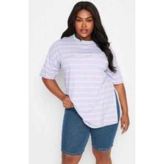 Yours Curve Mid Blue Pull On Stretch Denim Cycling Shorts, Women's Curve & Plus Size, Yours - 26
