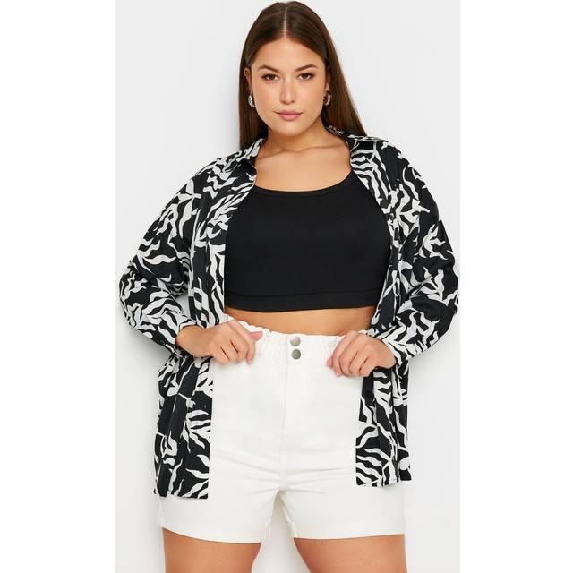 Yours Curve White Elasticated Stretch Denim Shorts, Women's Curve & Plus Size, Yours - 20
