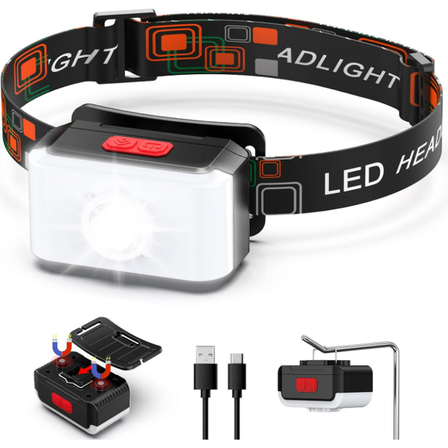 Chronus LED Headlamp Rechargeable, 2000 Lumen Super Bright Head Lamp with 6 Light Modes, Magnets and Hook, Waterproof USB Headlight Flashlight(Black)