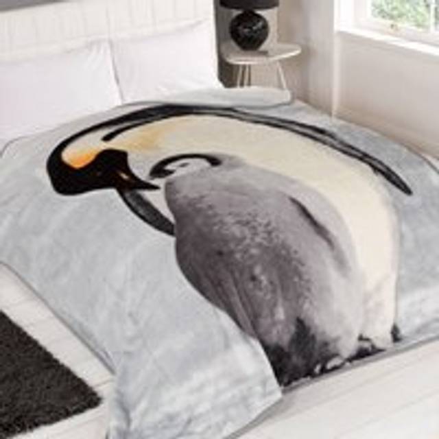 Dreamscene Faux Fur Mink Throw - Penguin - 150x200cm - Grey