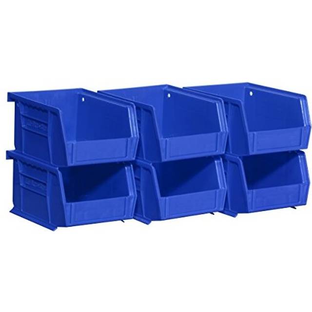 Akro-Mils 08212BLUE 30210 AkroBins Plastic Storage Bin Hanging Stacking Containers, (5-Inch x 4-Inch x 3-Inch), Blue, (6-Pack)