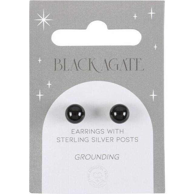 Black Agate Semi Precious Crystal Earrings