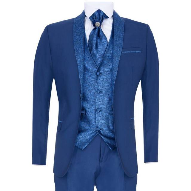 (48) Men's 4 Piece Blue Tailored Wedding Suit