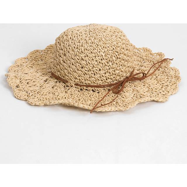 Equilibrium Dark Brown Natural Straw Scallop Edge Sun Hat