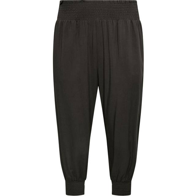 Yours Curve Black Shirred Harem Trousers, Women's Curve & Plus Size, Yours - 14