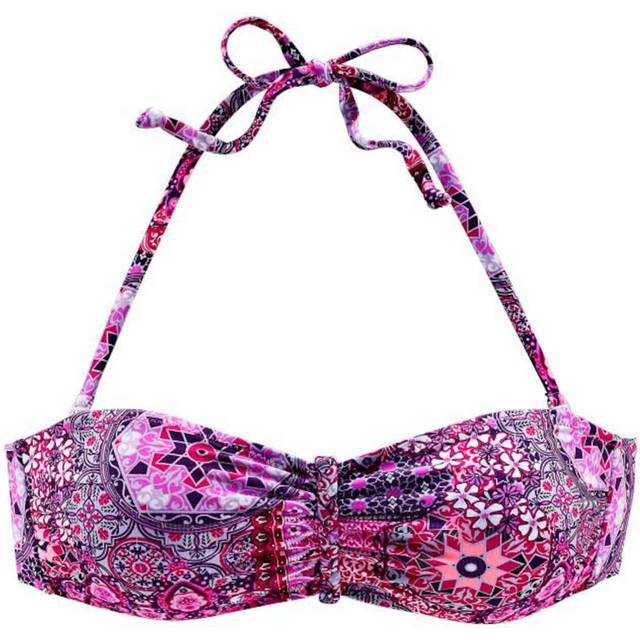 Buffalo Paisley Print Bandeau Bikini Top - Aubergine Print