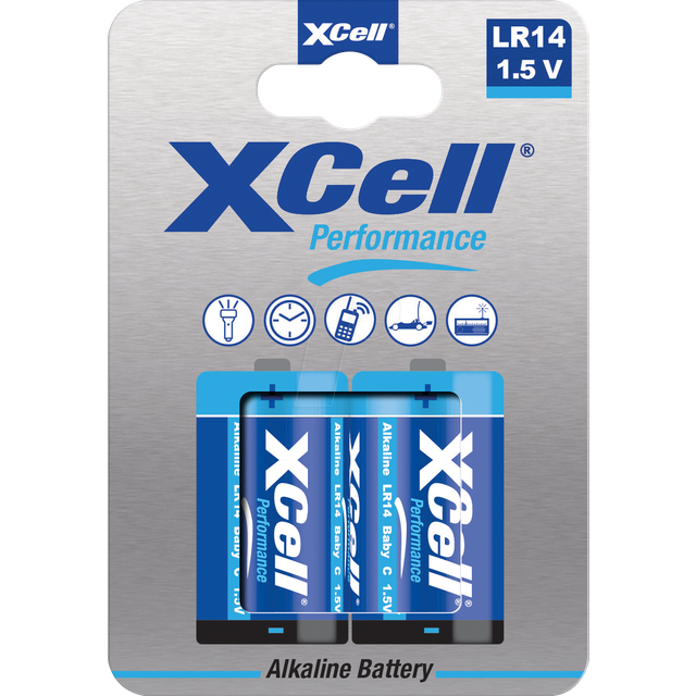Batteri R14 (C) XCell LR14HP Alkaliskt 1.5 V 2 st