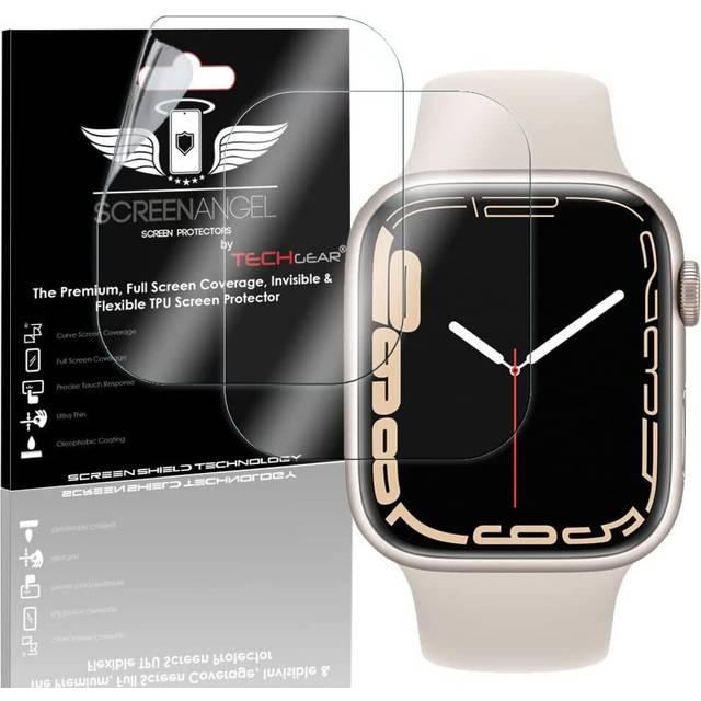 TECHGEAR [4 Pack] Screen Protectors fit Apple Watch 41mm Series 8, 7 [Screen Angel Edition] [FULL Display Screen Coverage] TPU Film Screen Protector