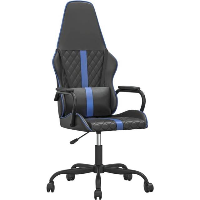vidaXL Gamingstol med massage blå och svart konstläder