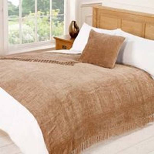 Soft Chenille Throw Blanket Chocolate - 150 x 200cm - Grey