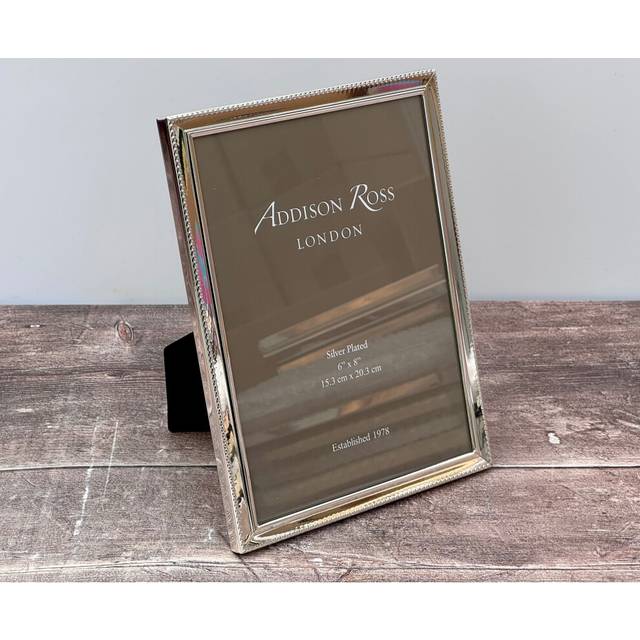 Addison Ross Silver Plated Beaded Outer Border Photo Frame, 6 x 8