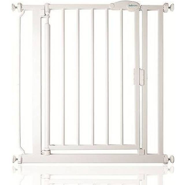 Safetots Tryckmonterad Självstängande Trappgrind, 75 cm - 82 cm, Vit, Självstängande Bebisgrind, Säkerhetsbarriär för Småbarn, Enkel Installation
