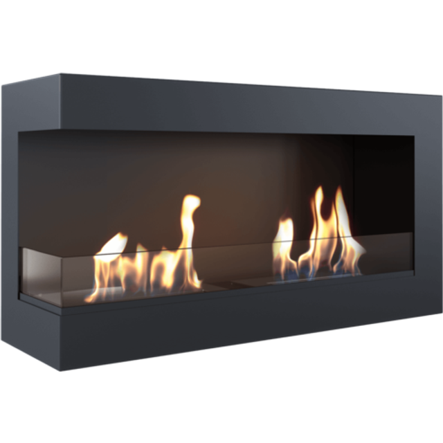 KRATKI Hörn Bio Spis | 900 x 280 mm | Väggmonterad Med 4 mm Glas | Perfekt för Öppna Och Moderna Interiörer | TÜV-Rheinland Testad | Öppna Till Vänster