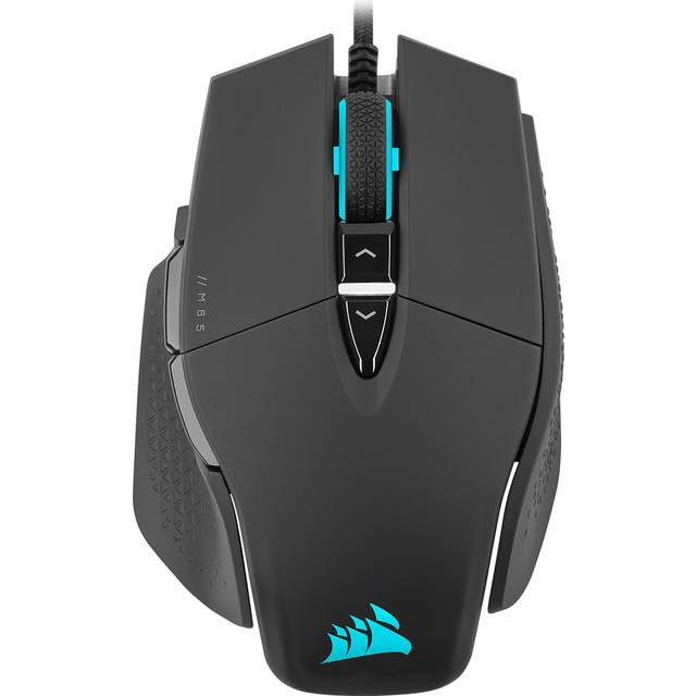 Corsair M65 RGB ULTRA Tunable FPS Gaming Mouse - CORSAIR MARKSMAN 26 000 DPI Optisk Sensor, Optiska Strömbrytare, AXON Hyper-Processing Technology, Sensor Fusion Control, Tunable Weight System - Svart