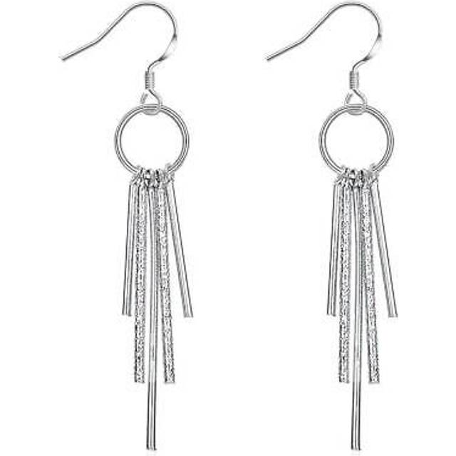 Charles william women's girl's statement dangle silver plated tassel earrings
