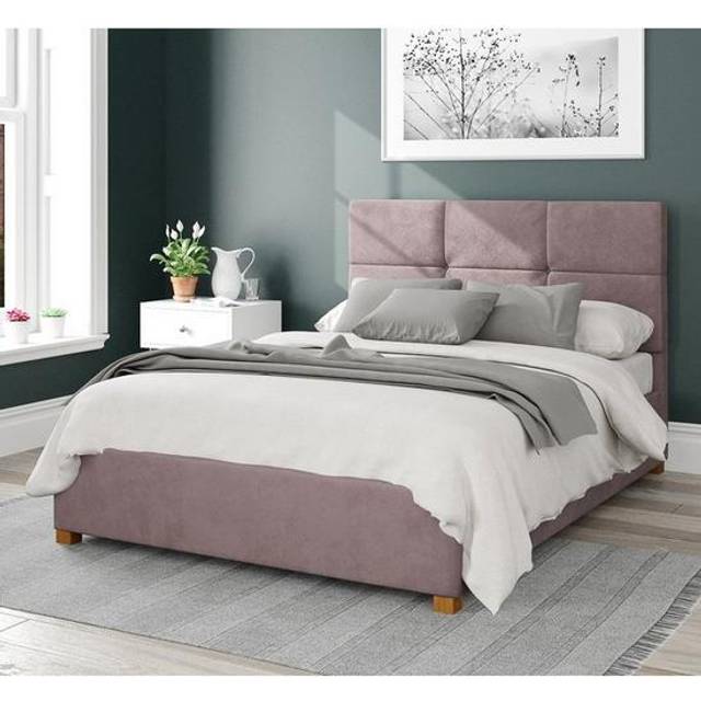 Aspire Caine Small Double Blush Plush Velvet Ottoman Bed - Aspire Beds - Pink