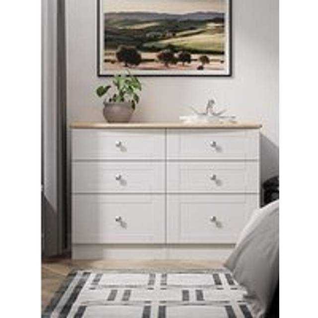 New York C Desk Off-white 3 Drawers 97cm