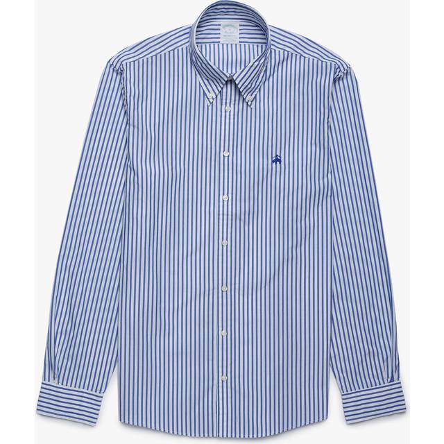 Brooks Brothers, Skjorta, Herr, S, Bomull, Milano Slim-fit Sportskjorta, Broadcloth, Button-Down Krage