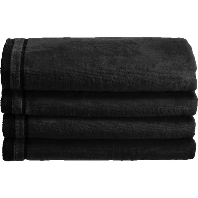 Creative Scents 100% Cotton Velour Fingertip Towels - 4 Pack 11 by 18 Inch - Decorative  Extra Absorbent and Soft Face Towel  Ideal for Bathroom and P