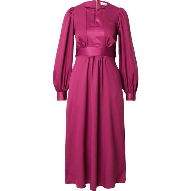 Closet London Purple Maroon Midi A-Line Dress Size:8