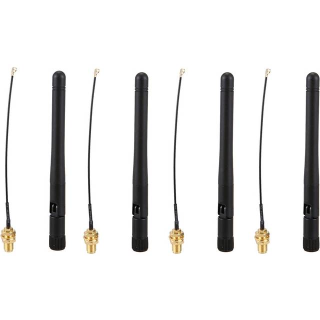4X 433Mhz Antenna 3Dbi GSM RP-SMA Plug Waterproof Rubber Lorawan + IPX To SMA Extension Cable