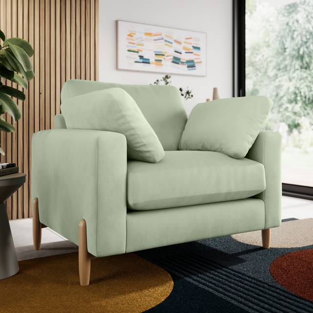 Apollo Vintage Velvet Snuggle Sofa - Vintage Velvet Soft Green