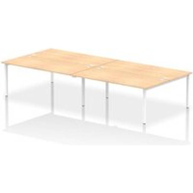 Impulse Bench B2B 4 Person 1800 White Frame Office Bench Desk Maple