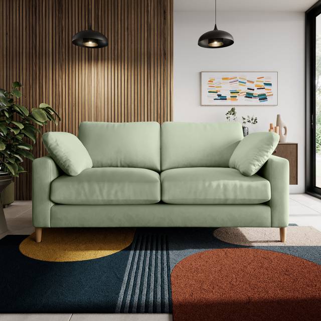 Apollo Vintage Velvet 3 Seater Sofa - Vintage Velvet Soft Green